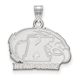 10k White Gold Kent State Small Logo Pendant